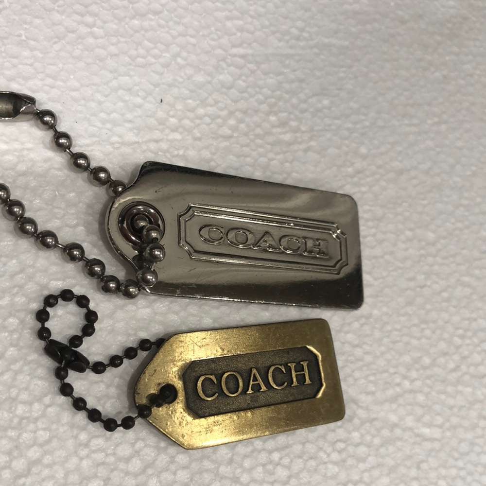 Coach Metal Silver and Gold Hangtag bundle
